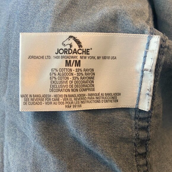 Jordache chambray button top - size M Western shirt, cowgirl, embroidery - Picture 12 of 12